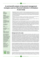 A cost-benefit analysis of document management strategies used at a financial institution in Zimbabwe: A case study
