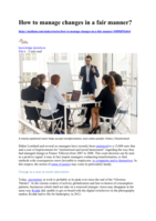 How to manage changes in a fair manner?