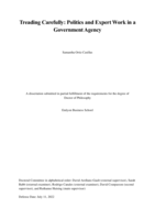 Treading Carefully: Politics and Expert Work in a Government Agency