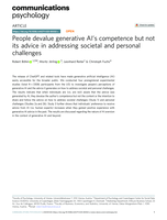 People devalue generative AI’s competence but not its advice in addressing societal and personal challenges