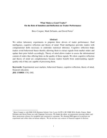 What Makes a Good Trader?: On the Role of Reflection and Intuition on Trader Performance