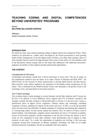 Teaching Coding and Digital Competencies Beyond Universities' Programs