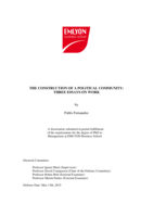 The Construction of a political community: Three essays on work