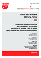 Governance, Ownership Structure and Performance of IPO Firms: The Impact of Different Types of Private Equity Investors and Institutional Environments