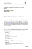 Comparing uncertainty aversion towards different sources