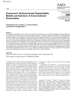 Consumers’ Environmental Sustainability Beliefs and Activism: A Cross-Cultural Examination