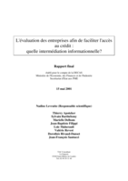 L' évaluation des entreprises afin de faciliter l'accès au crédit: quelle intermédiation professionnelle?