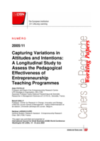 Capturing variations in attitudes and intentions: A longitudinal study to assess the pedagogical effectiveness of entrepreneurship teaching programmes