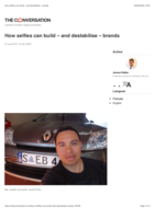 How selfies can build – and destabilise – brands