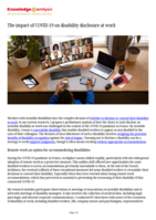 The impact of COVID-19 on disability disclosure at work