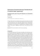 Governance of mineral resources: Towards the end of national states’ supremacy?