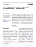 What is the quack about? Legitimation strategies and their perceived appropriateness in the foie gras industry