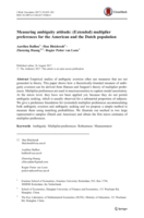 Measuring ambiguity attitude: (Extended) multiplier preferences for the American and the Dutch population