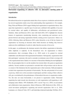 Horizontal organizing of collective will: An alternative starting point of organization