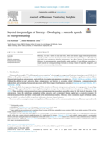 Beyond the paradigm of literacy - Developing a research agenda in entrepreneurship
