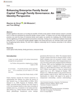 Enhancing Enterprise Family Social Capital Through Family Governance: An Identity Perspective