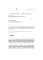 A Study of Mutual Insurance for Bank Deposits