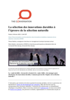 La sélection des innovations durables à l’épreuve de la sélection naturelle