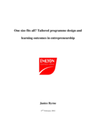 One size fits all?: Tailored programme design and learning outcomes in entrepreneurship