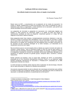 Certificado COVID de la Unión Europea: Una reflexión desde la innovación, ética y el respeto a la privacidad