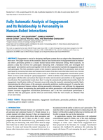 Fully automatic analysis of engagement and its relationship to personality in human-robot interactions