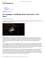 Are managers sacrificing sleep to get more work done?