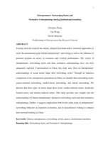 Entrepreneurs’ Networking Styles and Normative Underpinnings during Institutional Transition
