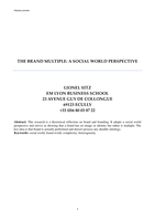 The Brand multiple: a social world perspective