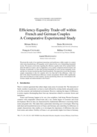 Efficiency-Equality Trade-off within French and German Couples: A Comparative Experimental Study
