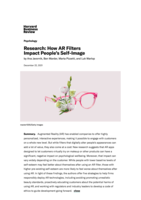 How AR Filters Impact People’s Self-Image