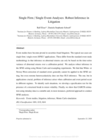 Single Firm / Single Event-Analyses: Robust Inference in Litigation