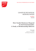 How family businesses respond to environmental jolts: a study of brinkmanship behavior