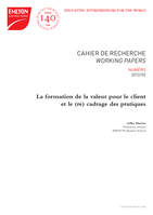 La formation de la valeur pour le client et le (re) cadrage des pratiques