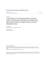 The impact of separated voting and cash-flow rights on French IPO valuation: A principal agent perspective