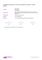 An Empirical Assessment of Stimulus Presentation Mode Bias in Conjoint Analysis