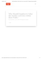 Why Should Employers Value the Insider Activists within their Walls?