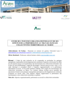 Etude de l'injustice organisationnelle et de ses effets sur la performance au travail dans les collectivités territoriales au Maroc