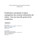 Fondements conceptuels et enjeux managériaux des systèmes alimentaires du milieu: Vers une nouvelle gestion de la compétence