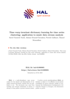 Time warp invariant dictionary learning for time series clustering: Application to music data stream analysis