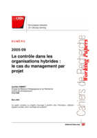 Le controle dans les organisations hybrides: Le cas du management par projet