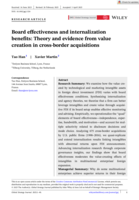 Board effectiveness and internalization benefits: Theory and evidence from value creation in cross-border acquisitions