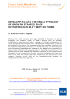 Developing and Testing a Typology of Growth Strategies of Entrepreneurial IT Service Firms