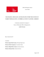 Strategizing, Struggling and Negotiating within the Context of Market Formalization: An Empirical Study in Yaoundé, Cameroon