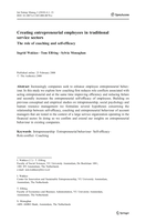Creating entrepreneurial employees in traditional service sectors: The role of coaching and self-efficacy