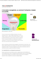 L’innovation managériale, ou comment l’entreprise s’adapte à la société