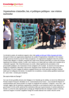 Organisations criminelles, lois, et politiques publiques: une relation inattendue