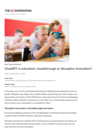 ChatGPT in education: breakthrough or disruptive innovation?