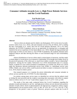 Consumer Attitudes towards Low vs. High Power Robotic Services and the Covid Pandemic