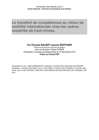 Le transfert de compétences au retour de mobilité internationale chez les cadres expatriés de haut niveau