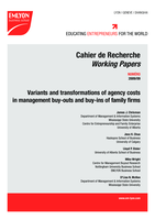 Variants and transformations of agency costs in management buy-outs and buy-ins of family firms